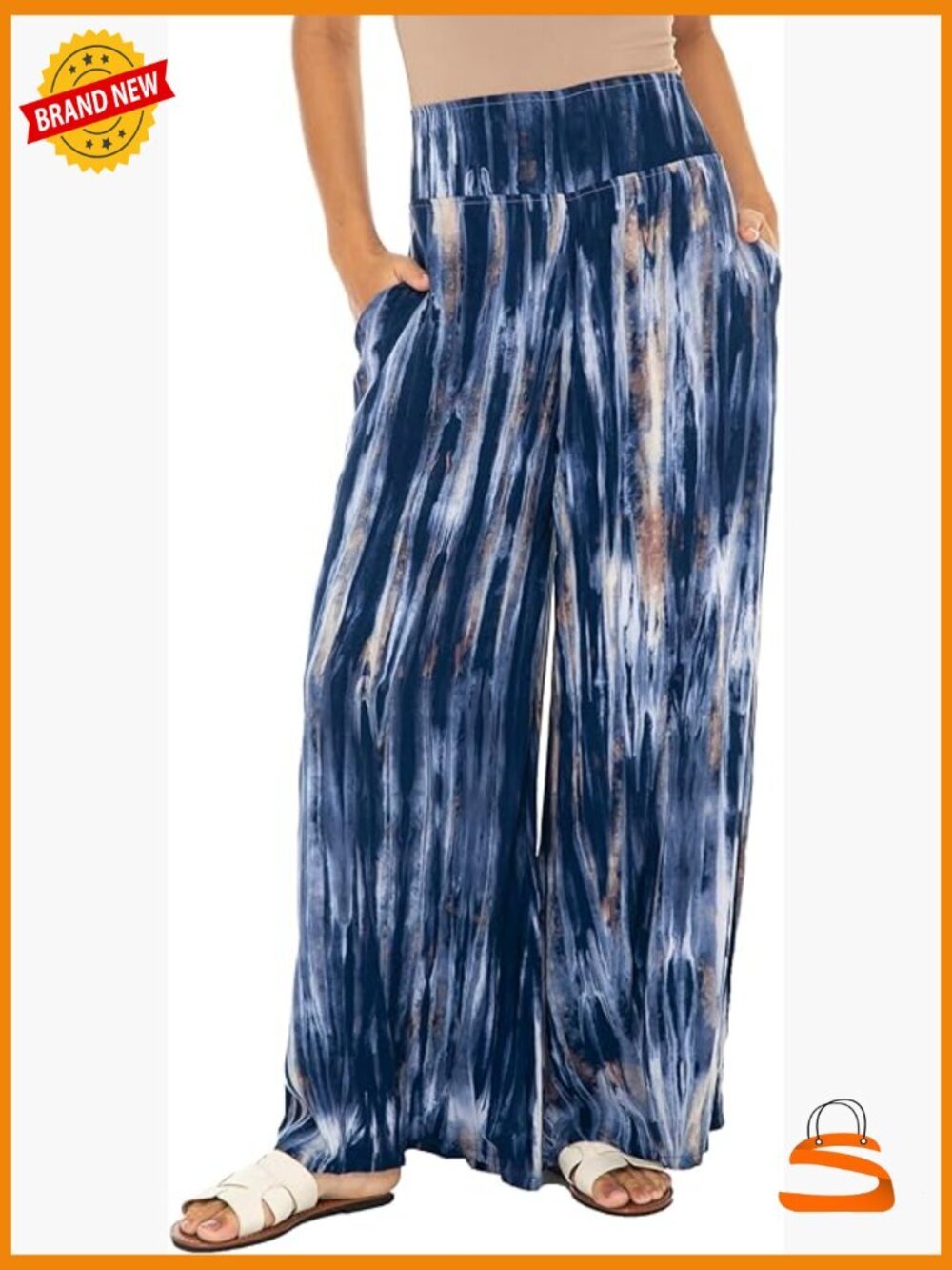 Wide Leg Palazzo Pants Handcrafted Bali Tie Dye Flowy Rayon Lounge Trousers
